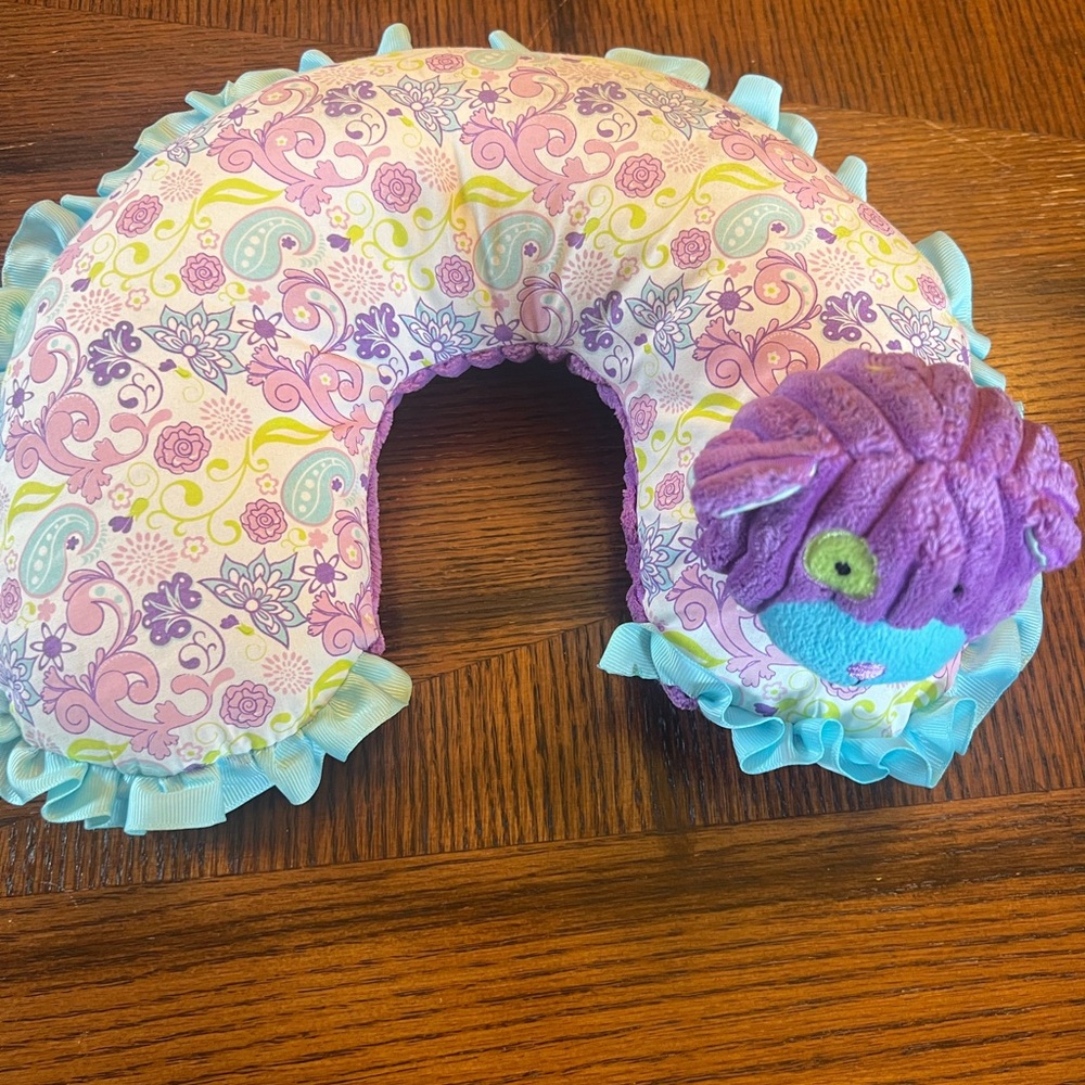 Colorful Baby Neck Pillow with Cat Design